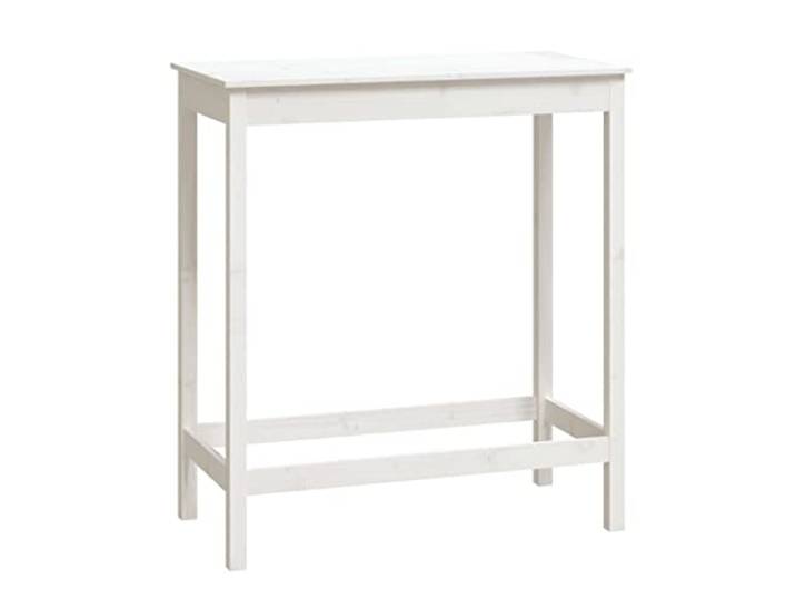 KGHERMDF Bartisch Weiß 100x50x110 cm Massivholz Kiefer Stabiler Holzrahmen, rustikale Optik, mit Wandhalterung, für Getränke und Snacks