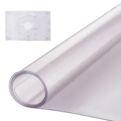 VEVOR Kunststoff-Tischdecke, 61 x 121,9 cm, 1,5 mm dick, mattierter Tischschutz, rechteckige Schreibtischunterlage aus PVC, wasserdichte und leicht zu reinigende Schreibtischunterlage, Tischdecke, für Büro, Kommode, Esszimmertisch, Nachttisch
