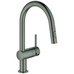 GROHE EH-Spültischbatterie Minta 32321 C-Auslauf Spülbrause hard graphite geb., 32321AL2 32321AL2