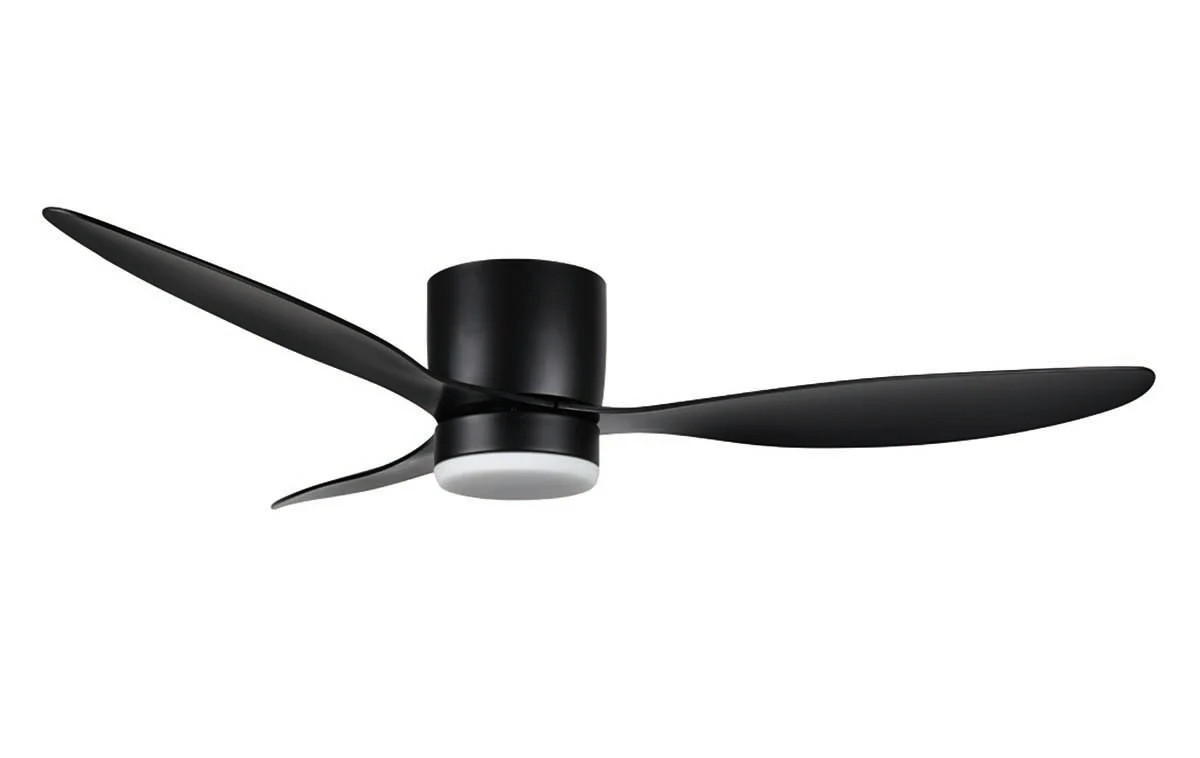 Ylumen Plafondventilator Brezza met verlichting, 3 bladen, zwart, 132 cm