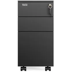 Yaasa File Cabinet Edged, Schwarz - Kleiner Rollcontainer fürs Büro - 30x60x50 cm
