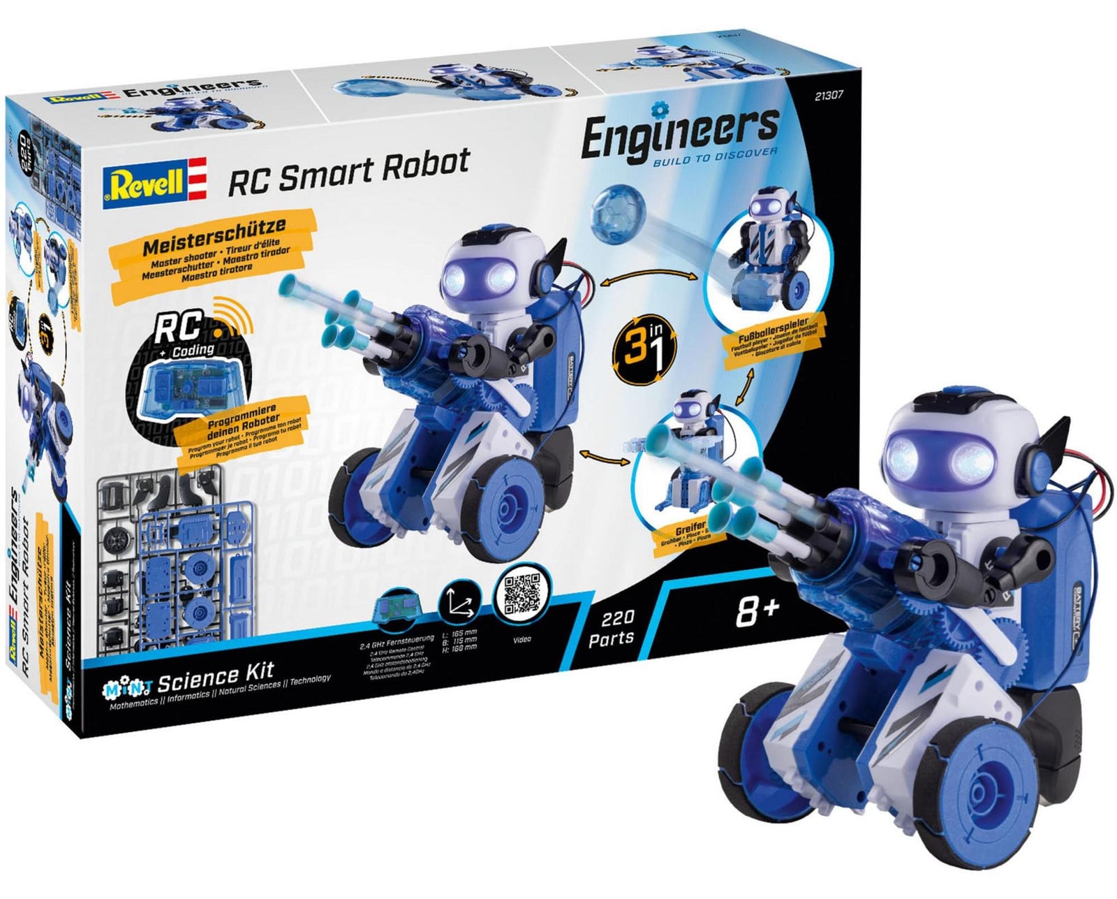 Revell Engineers 3-in-1 RC Robot Experimenteerdoos met 2,4 GHz afstandsbediening