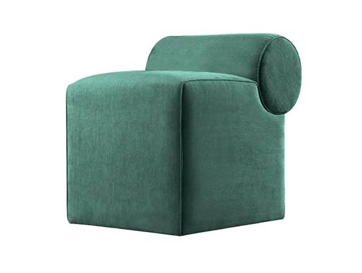 Atelier Del Sofa Stilvoller grüner Pouf, 100% Baumwolle, 35 dpt orthopädischer Schaumstoff, 6 cm dick, PVC-beschichtete, verdeckte Beine 45 x 56 x 60 cm, perfekt für Komfort und Stil