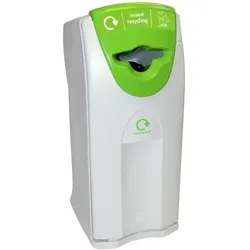 Leafield Maxi Envirobin mit Propelleröffnung, 140 L idealer Recycling Abfalleimer in Grau, Grün