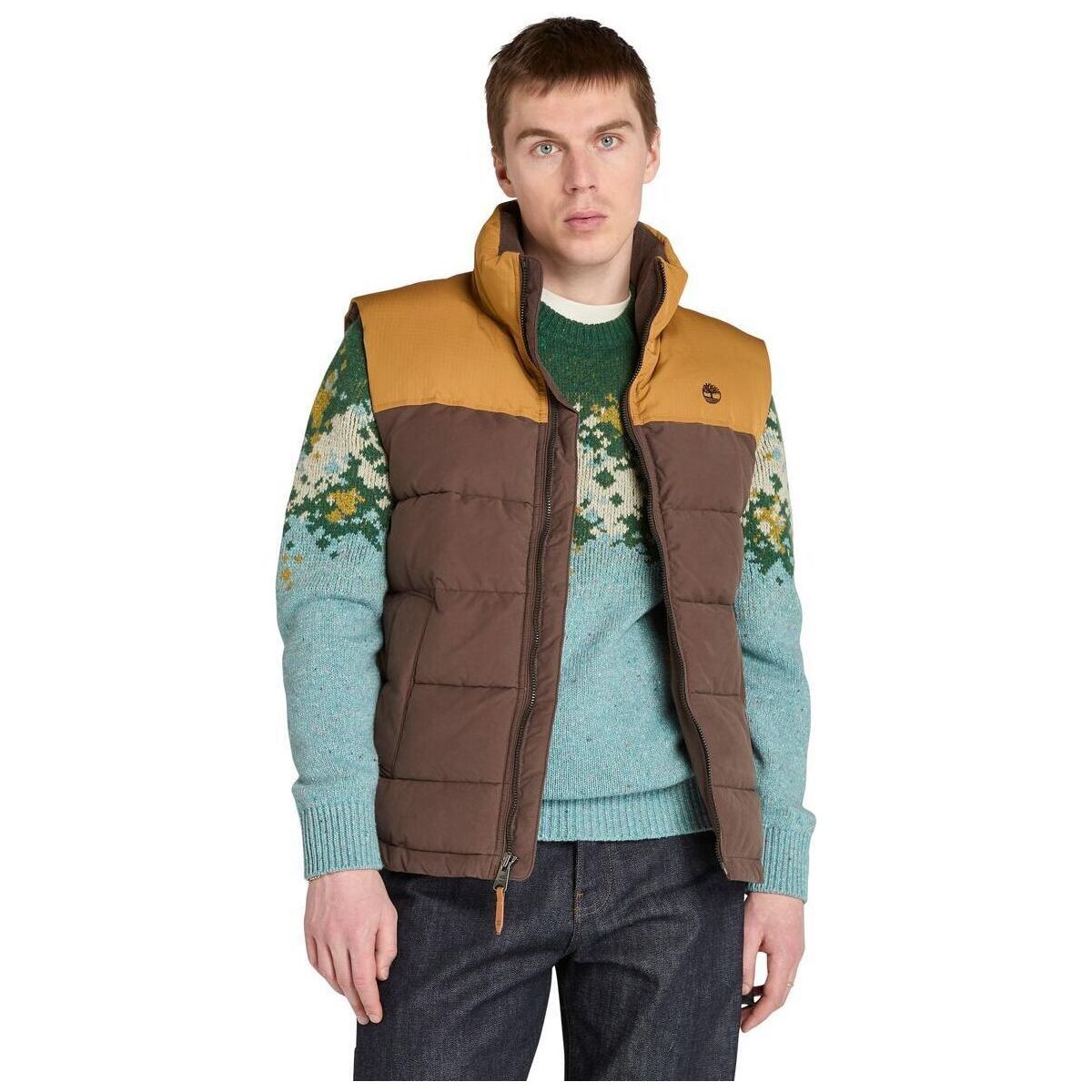 Timberland Mens Durable Water Repellent Puffer Vest wheat boot-chocolate brown L TB0A22XMA0L1-L