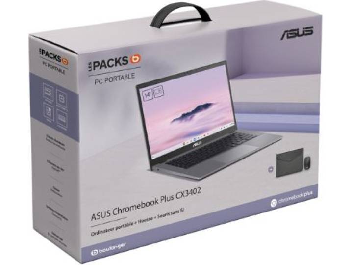 Asus - Chromebook Cx3402cva-Mw1284 14 Tactile Intel Core I3 100u 8 Go Ram Lpddr5x Ssd 128 Go Sacoche Incluse
