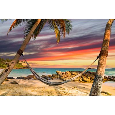 Fototapete PAPERMOON "PALMEN-STRAND-KARIBIK SÜDSEE MEER DÜNEN SONNE OZEAN XXL", bunt, B:3m L:2,23m, Vlies, Tapeten