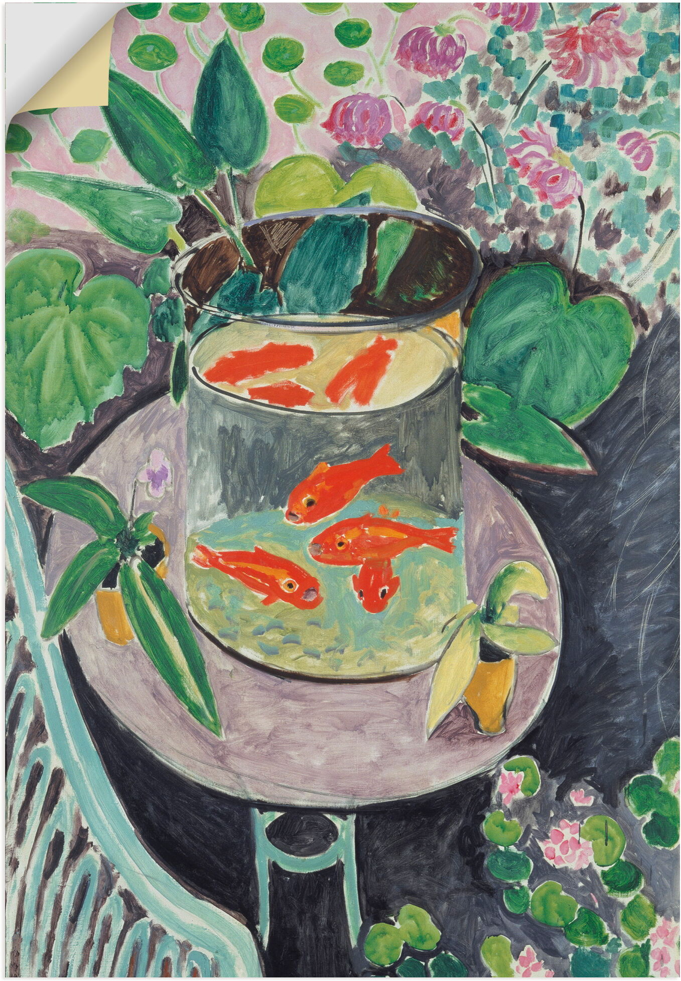 Wandbild ARTLAND "Die Goldfische. 1911", farbe bild(er): farbig, B:90cm H:130cm, Bilder, Wandbild, als Alubild, Leinwandbild, Poster, Wandaufkleber in verschied. Grössen farbe bild(er): farbig B/H/T: 90cm x 130cm, Wandaufkleber - Vinyl Fisch Hochformat, 1