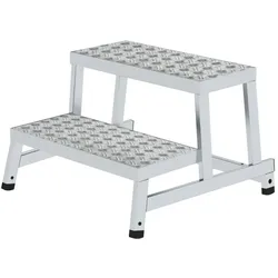 PROREGAL Arbeitspodest modular | Grundmodul | Aluminium-Warzenblech | Rutschfeste Kunststoffschuhe