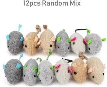 Inspired Living Interactive Plush Rat Cat Toy For Indoor Play random Color 12