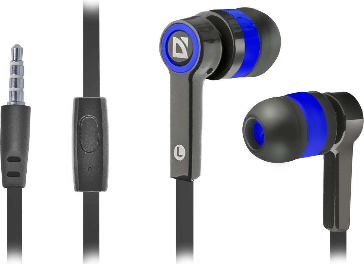 Defender Pulse-420 bedrade oordopjes zwart blauw