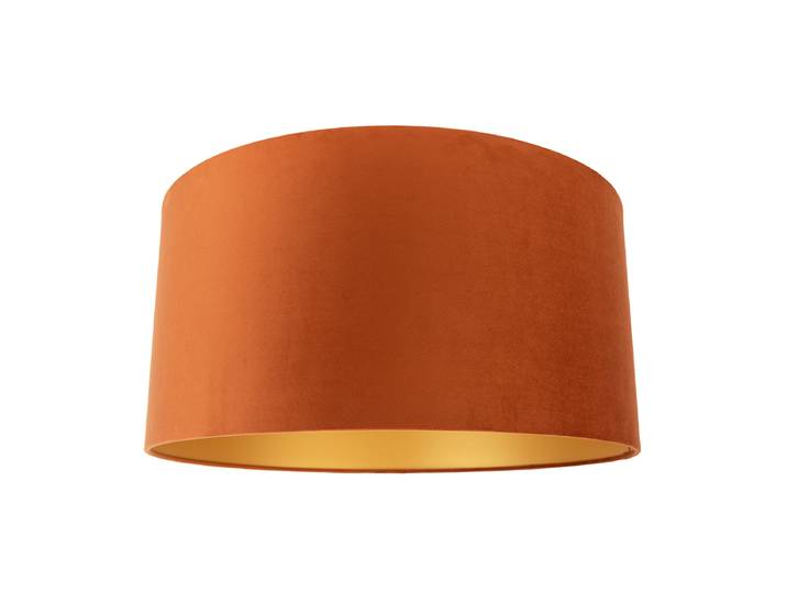 Stoffen lampenkap oranje met gouden binnenkant 50/50/25