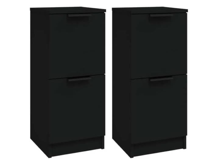 KGFHERENB 2er Set Sideboard Schwarz 30x30x70 cm Holzwerkstoff Vielseitige Beistellschränke aus Holzwerkstoff im 2er Set für Schlafzimmer und Wohnzimmer mit beidseitiger Türmontage.