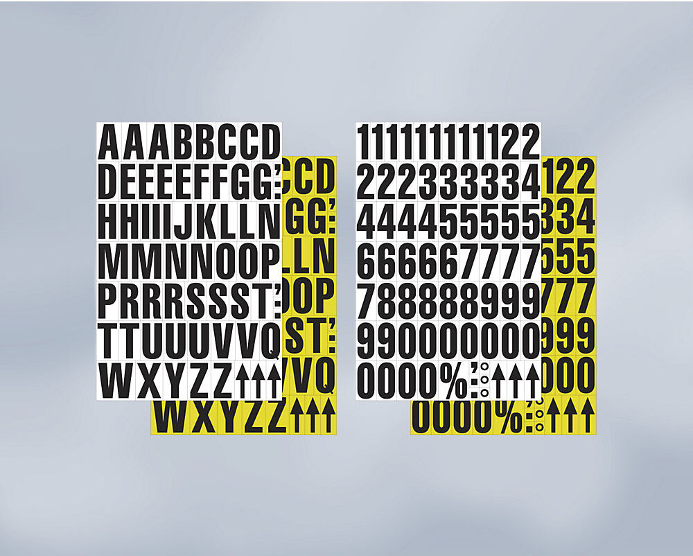DIN-A4-Bogen mit Schriftzeichen, magnetische Ziffern, VE 2 Stk, Untergrund weiß kaiserkraft