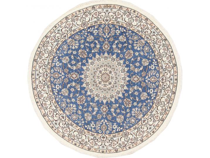 Nain 9La Signiert Teppich 152x155 Handgeknüpft Orientteppich Perserteppich Rund Wolle mit Seide
