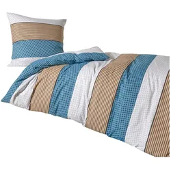 Traumschlaf, Bettwäsche, Nordic Stripe Blue (Bettwäsche Set, 80x80 cm)