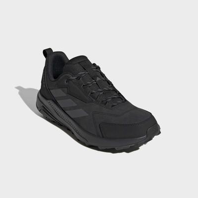 Wanderschuh ADIDAS TERREX "ANYLANDER, LEDER", Herren, Gr. 43, core schwarz, grau five, carbon, Leder, Schuhe Wanderschuh, aus Leder