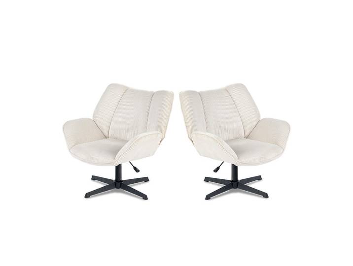 Meubles Cosy Sessel 2er-Set in Webstoff, Beige, 72x90.5x70 cm, Wohnzimmer, Sessel