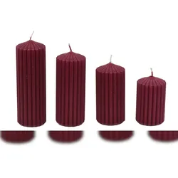 Christmas Decorations 4 Stumpenkerzen 8-14cm geriffelte Zylinderkerzen Adventskerzen Weihnachtskerze Alltagkerze Hochzeitskerze Ochsenblut
