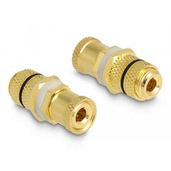 Delock 64146 64146 Verbinder Audio Adapter [1x Polklemme - 1x Polklemme] Gold