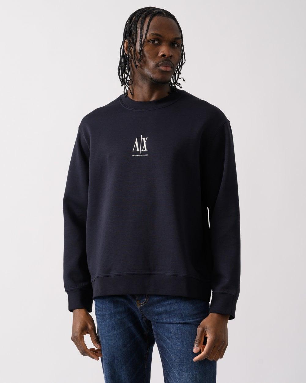 Armani Exchange Heren Geborduurde A|X Centrum Logo Crew Neck Sweatshirt