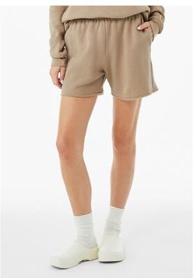 Bella + Canvas BC3787 Women's Cutoff Fleece Shorts in Tan size Small 3787