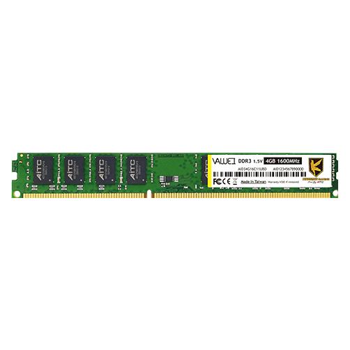 AITC Kingsman Memória Desktop - 4GB DDR3 (1600Mhz, CL11, 1.5V) (1 x 4GB, 1600 MHz, DDR3-RAM, DIMM) (RAMKINGSKSD34G16C11UBD)