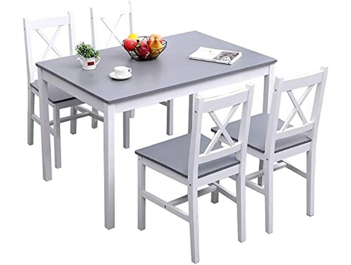 soges Esstisch mit 4 Stühlen Essgruppen Esstisch Set Stühle Esszimmertisch Esszimmerstühle 4er Set aus Holz