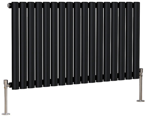 Belfry Heating Shirly Horizontal Oval Panel Radiators Normal Black 60cm H x 100.3cm W