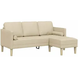 vidaXL Sofa Set mit Kissen Creme Polyester