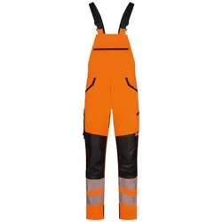 Warnschutz Stretch Latzhose - 27 - orange/schwarz