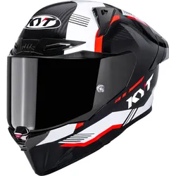KYT R1R Carbon Zone, Integralhelm - Schwarz/Weiß/Rot - XS