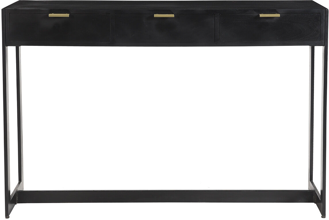 Miliboo Design-Konsole mit Schubladen schwarz und vergoldet B 115 cm AVIDAN