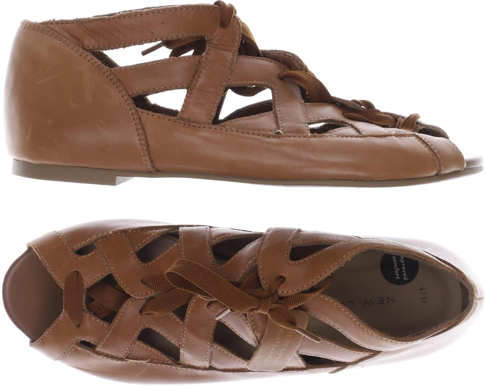 New Look Damen Sandalen, Braun, Gr. EU 37, Leder - Second Hand