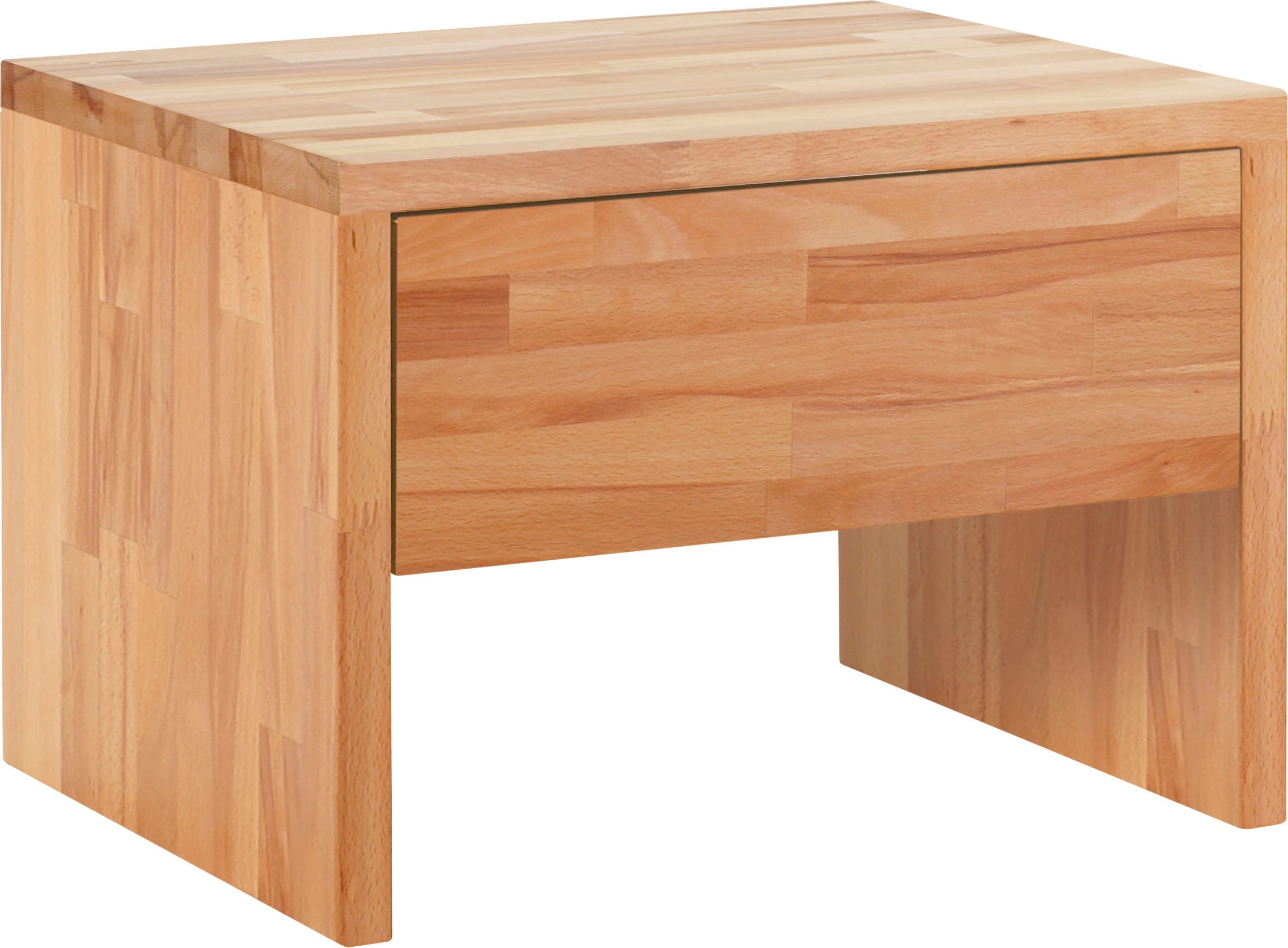 Nachttisch HASENA "Salva", beige (natur, natur), B:48cm H:35cm T:40cm, Kernbuche massiv, Tische, Nachttisch natur, natur B/H/T: 48cm x 35cm x 40cm
