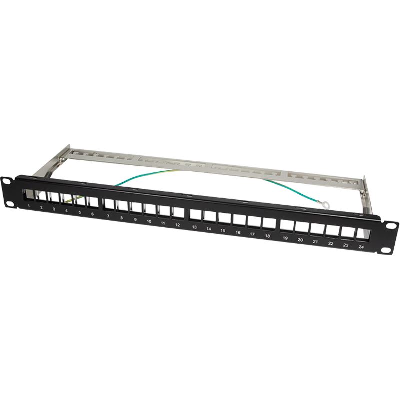 LogiLink Keystone Patchpanel für 24 Keystone Buchsen geschirmt schwarz