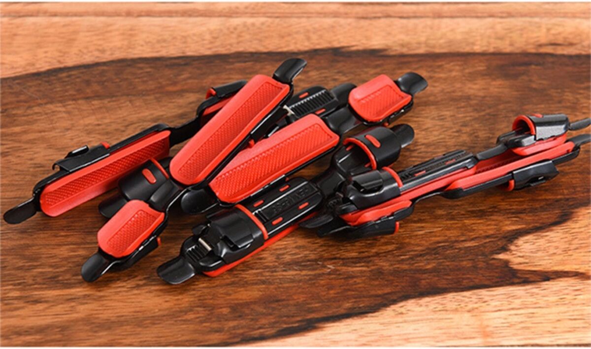 INF Pack de 5 clips de porte-moulinet pour canne de pêche sur rochers - Fer+Caoutchouc antidérapant, résistant à la corrosion,