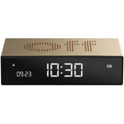 Lexon LR152D Digitalwecker Flip Premium Wecker Goldfarben