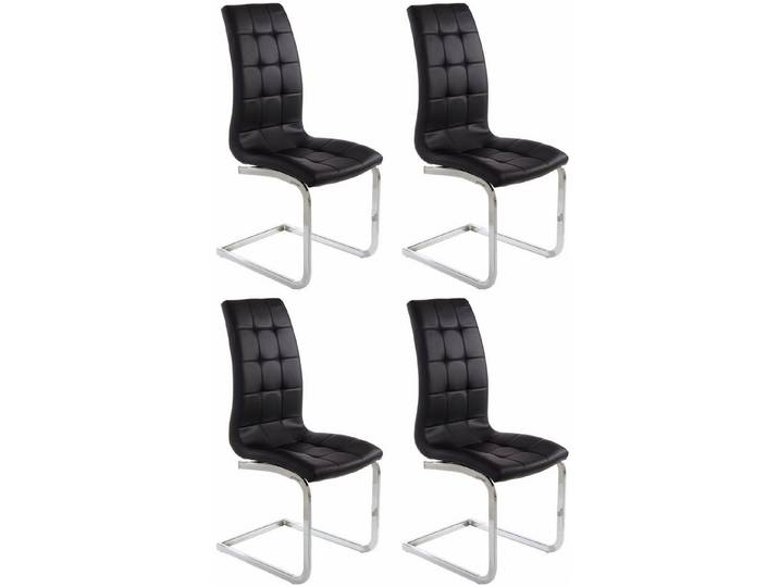 freiraum Freischwinger Lyon, (4er-Set) in Schwarz, PU - 52x101x54cm (BxHxT)