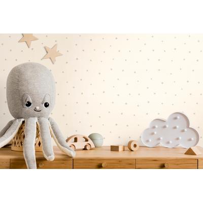 Vliestapete LIVING WALLS "Kids Studio Sterne – Kinderzimmer Vliestapete mit Leuchteffekt", beige (weiß), B:0,53m H:0m L:10,05m, Vinyl, Vlies, Tapeten, Sterne mit Leuchteffekt im Dunkeln auf glatter Vliesoberfläche