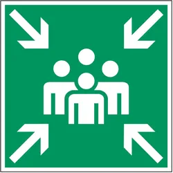 Brady, Sicherheitskennzeichnung, PIC 377-400X400-B7527, Fluchtwegkennzeichnung - Sammelstelle