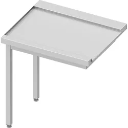 Ablauftisch ECO auf zwei Beinen 800x670x870 mm, Anbauseite links, mit Aufkantung, Selbstmontage
