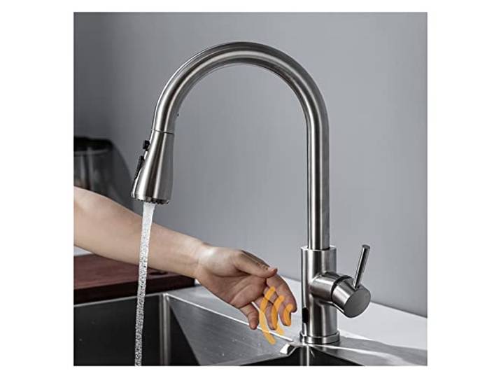 LERORA Topffüller Küchenarmatur Intelligente berührungslose Küchenarmatur gebürstete Infrarot-Sensor-Armaturen Infrarot-Wasser-Mischbatterien (Color : 1 UK, Size : R)