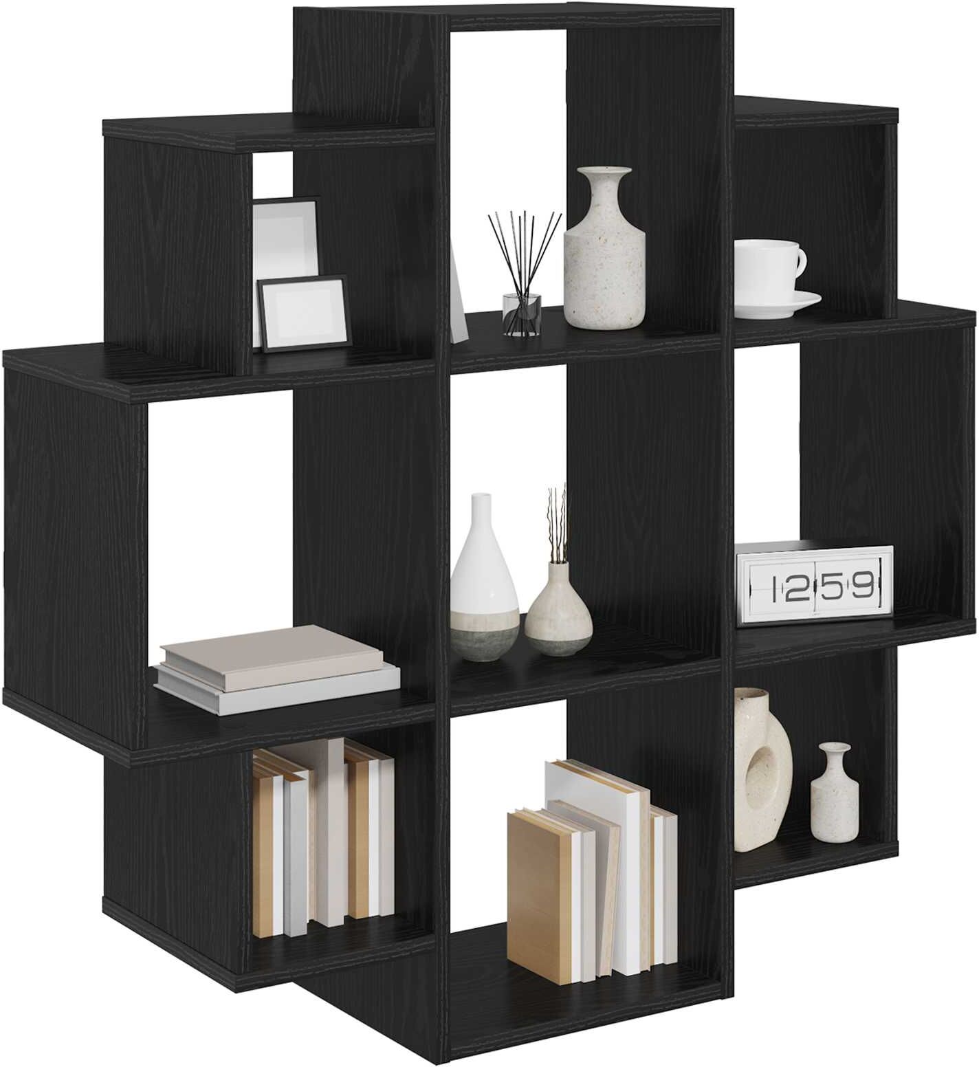 vidaXL Étagère Murale Chêne noir 90 x 25 x 90 cm Bois d'ingénierie