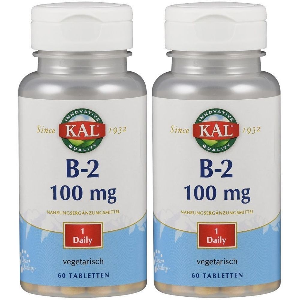 Vitamin B2 Riboflavin 100 mg KAL Tabletten 2x 2x60 St