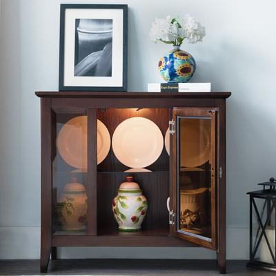 Leick Home One Door Entryway Curio Cabinet with Interior Light