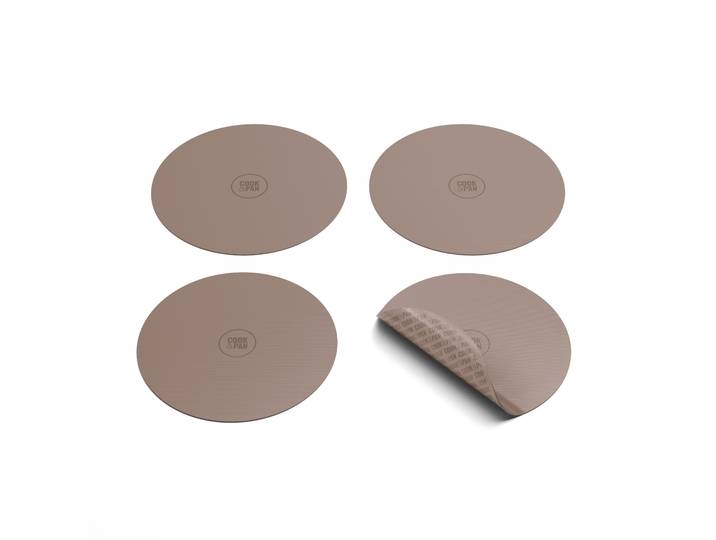 Cook &amp; Pan - Set de 4 protège-induction Taupe of Mind - Sans PFAS - induction - Garantie de 2 ans -