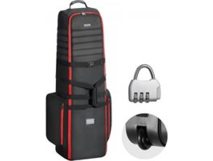 VEVOR Golf Reisetasche Golfgepäck mit Rädern, strapazierfähiges 1800D-Polyester-Oxford, weiche Golfschläger-Aufbewahrungstasche für Flugzeuge, wasserdicht verschleißfest rot + schwarz