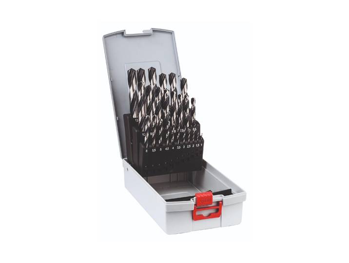 Spiralbohrer BOSCH HSS PointTeQ, 25-teilig , schwarz (schwarz, silberfarben), Bohrer, Spiralbohrer