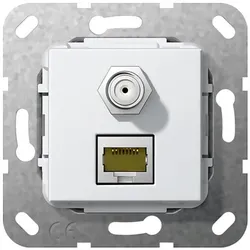 Gira Modular Jack RJ45 Cat6A rws SAT F und RJ45 569703